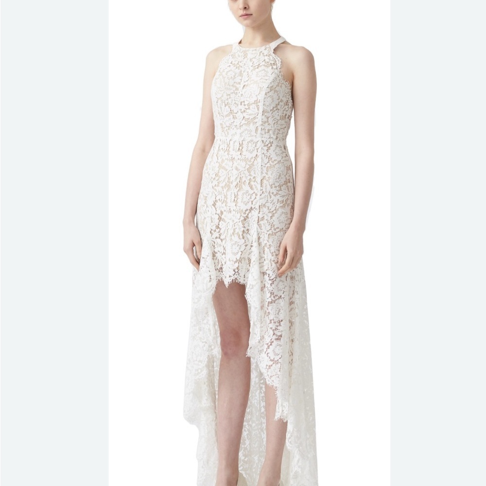 White Lace hi low lace Halter Dress by DO+BE  bought as a wedding dress